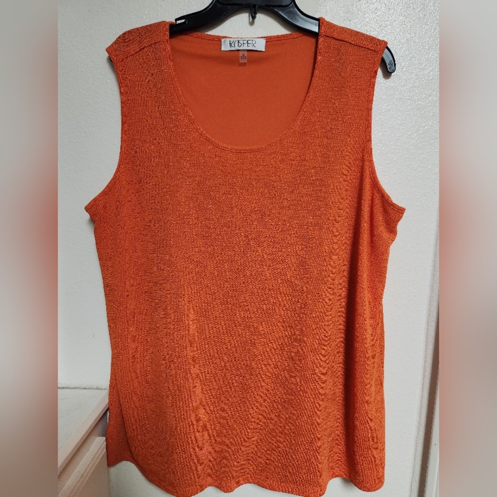 Kasper Orange Tank Top Size 3X